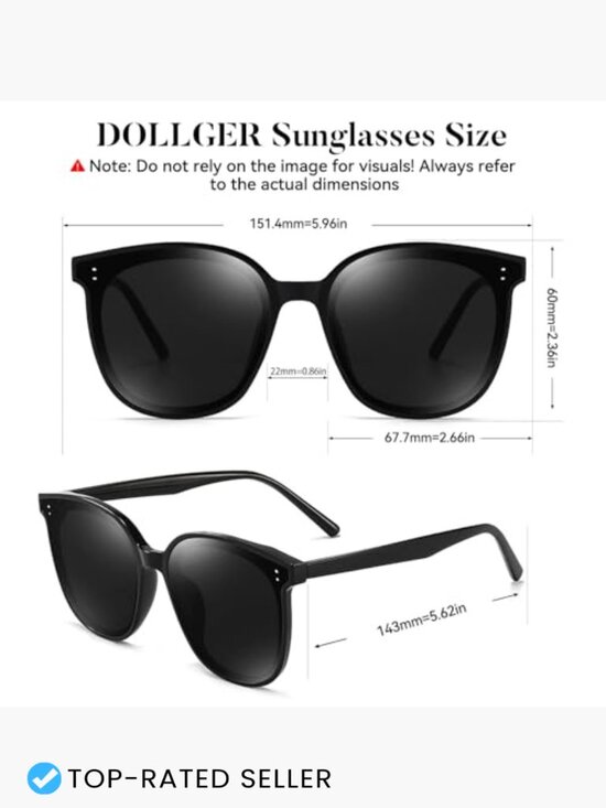 Oversized Square Polarized Sunglasses Cat Eye UV Protection Trendy Chic Shades main image 4